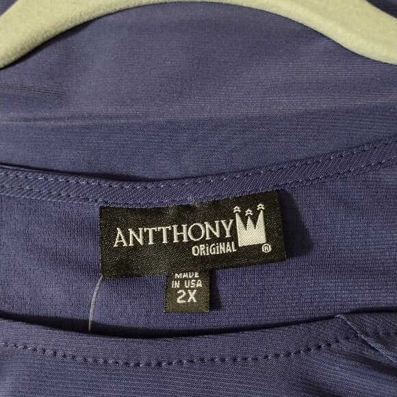 (NWT) Antthony Originals: 2-Piece Pull-on Pant Set, Size 2X, Navy Blue - Picture 9 of 11